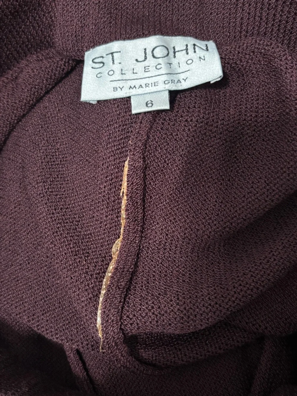 ST.JOHN Collection by Marie Gray Women's Mahogany Gold Knit Pant Suit Sz 6 Wool
